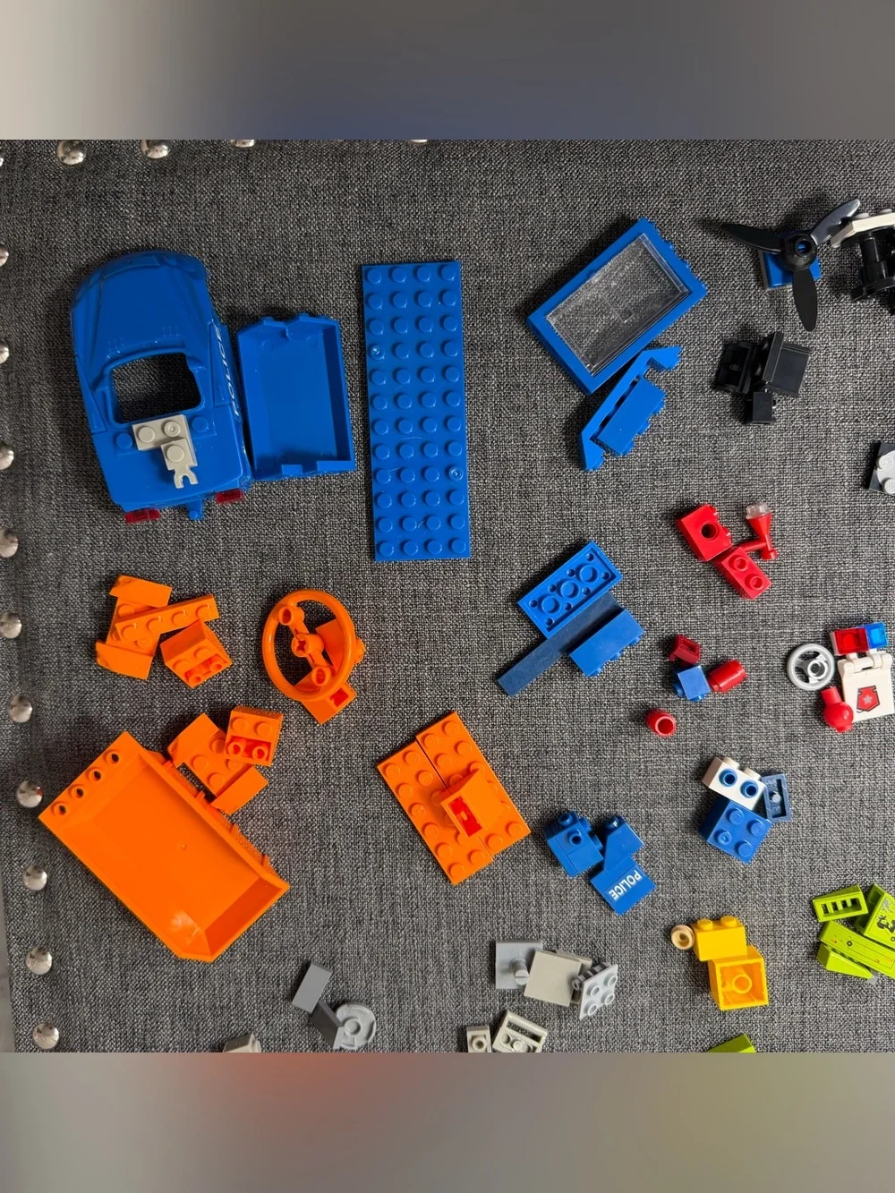 Lego Mixed Color Brick Lot - White, Black, Blue, Orange, Green, Red, Yellow